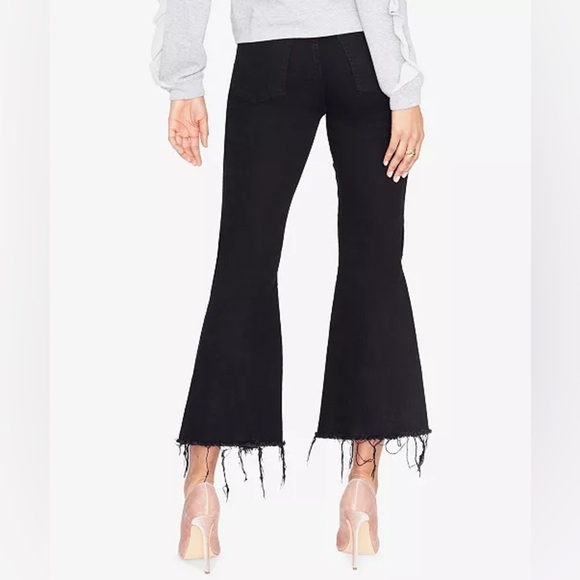 RACHEL ROY Crop Flare Silver Studded Black Denim Pants 25 - Picture 3 of 9